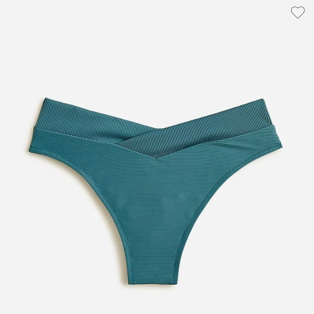 J Crew Ribbed cross front cheeky bikini bottom size L NWT